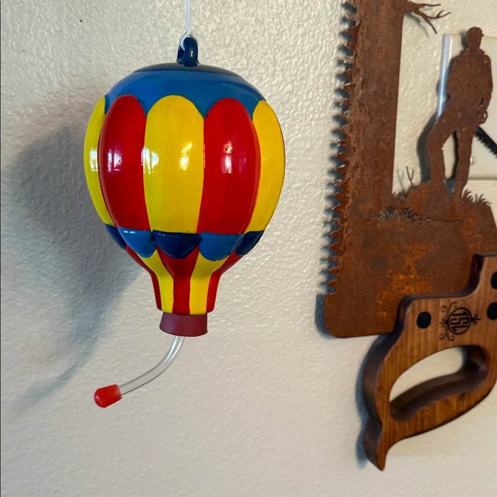 Ceramic Colorful Hot Air Balloon Bird Feeder - NEW